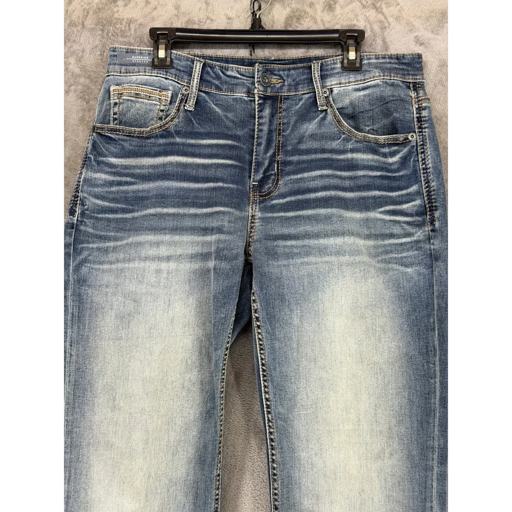 BKE Jake‎ Straight Leg Medium Wash Superior Stretch Jeans Mens 34x32 GBS15544